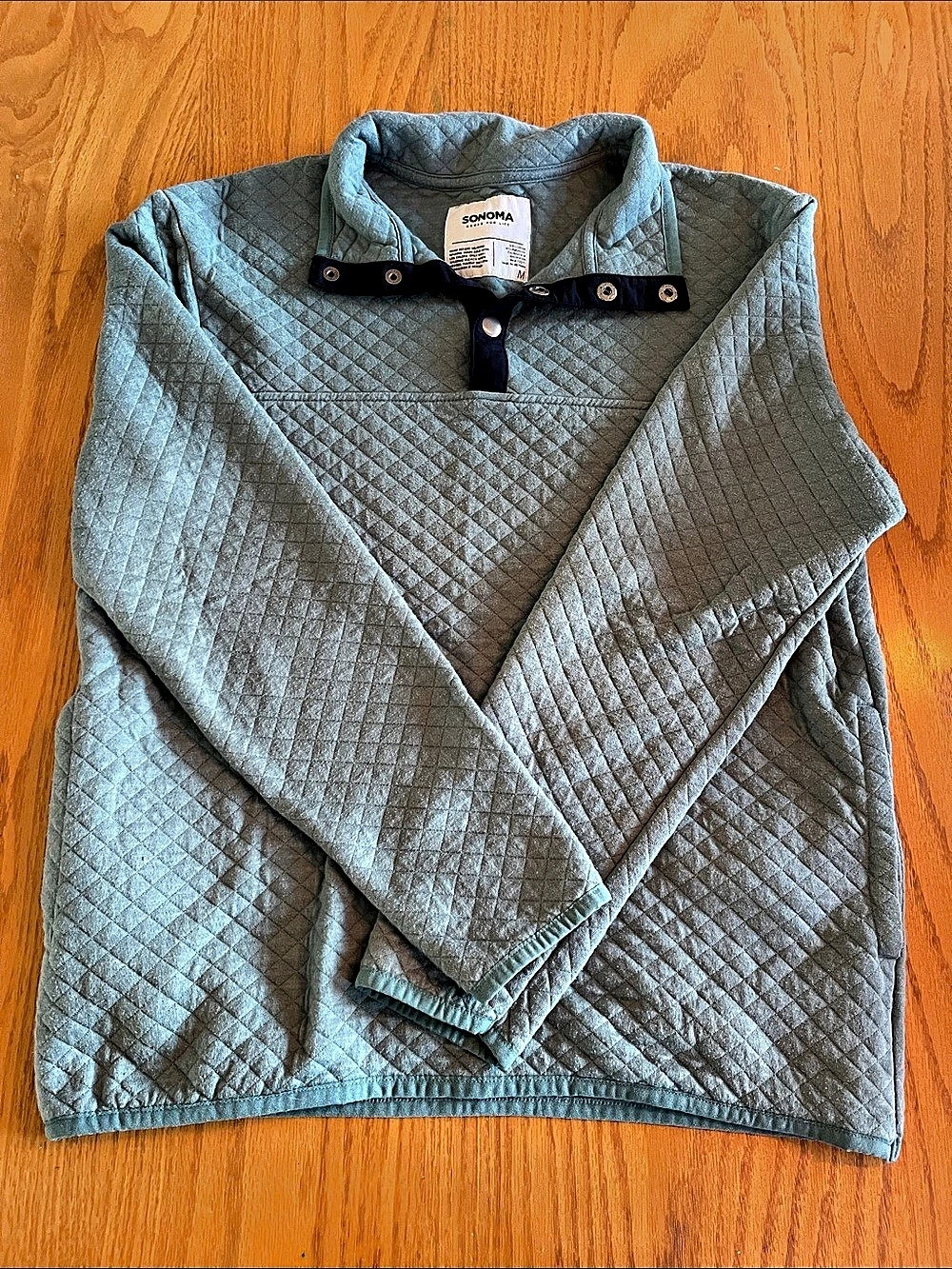 SONOMA Quilted Pullover in Blue Size Medium